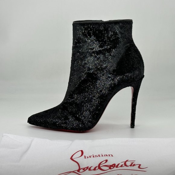 Christian Louboutin SO KATE BOOTY 100 Velours Papillon Ankle Boots Heels - Picture 3 of 16